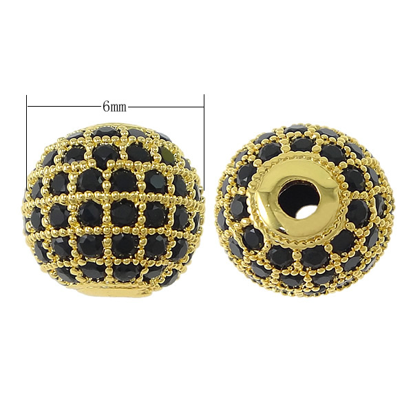 1:6mm,hole:1mm, micro pave 42 pcs cubic zirconia