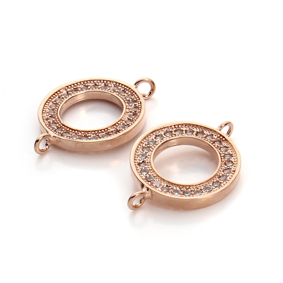 3 rose gold color plated