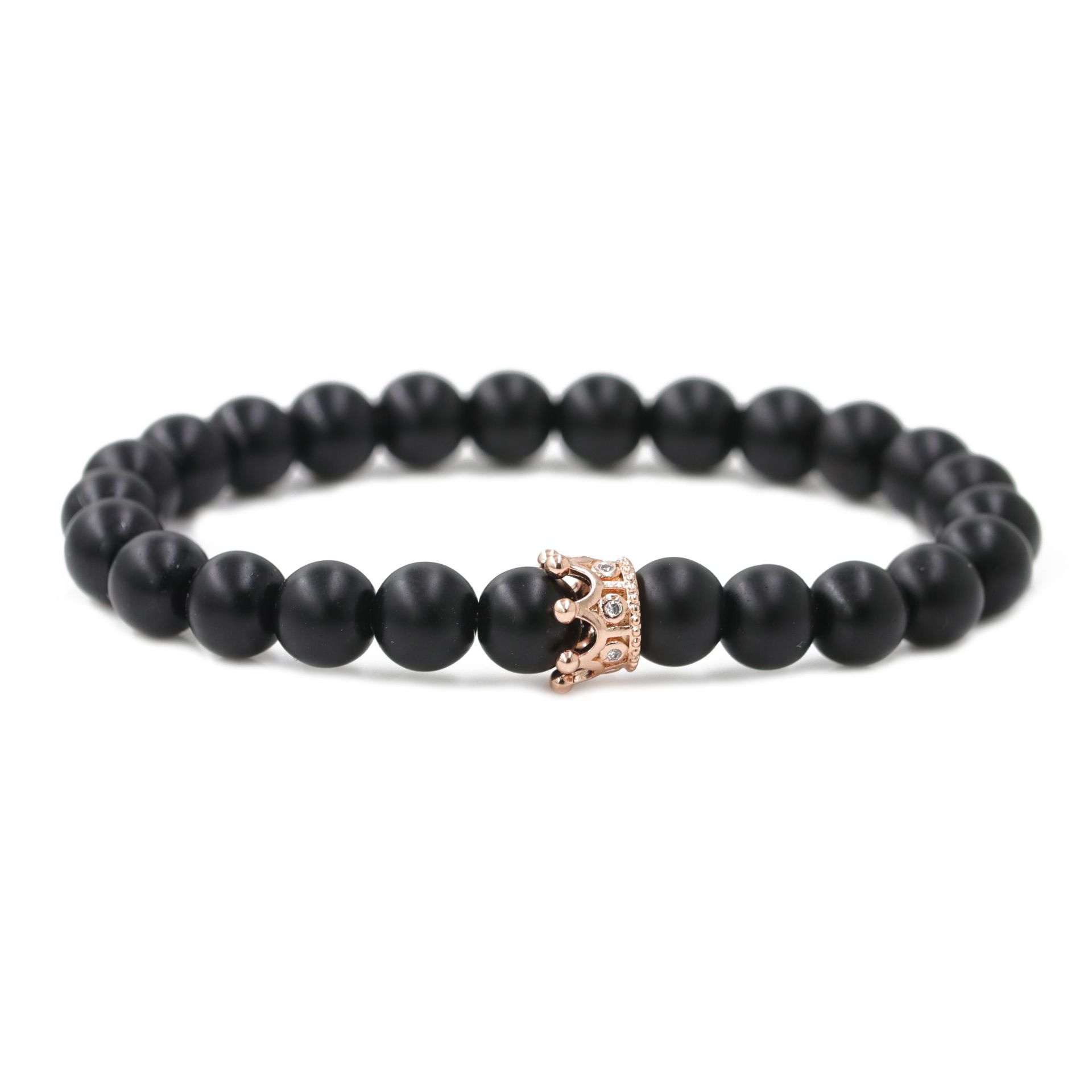 Matte Black Stone/rose gold color plated