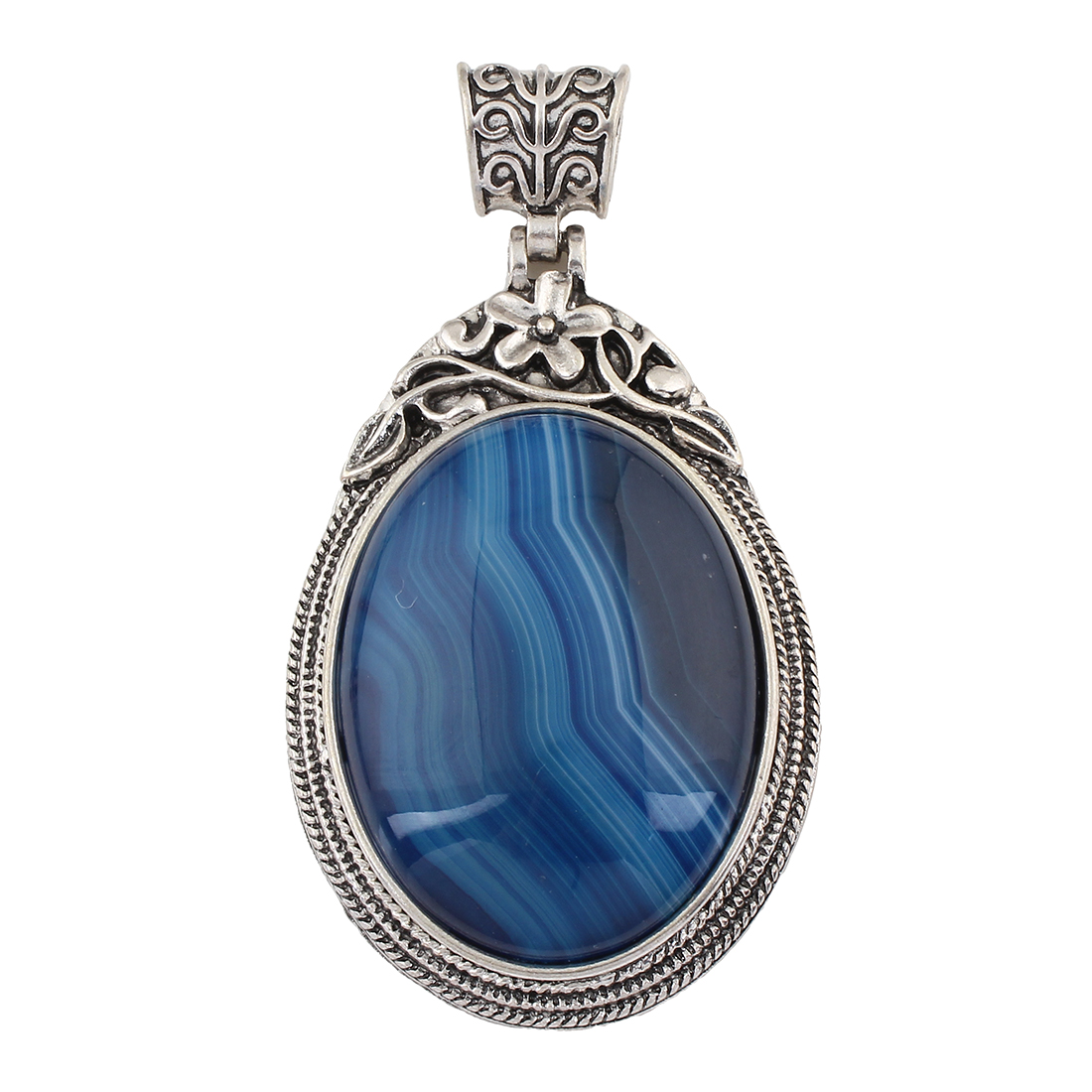 10 agate dentelle bleue