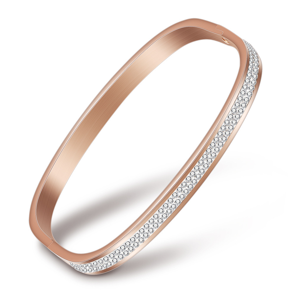 3 rose gold color plated