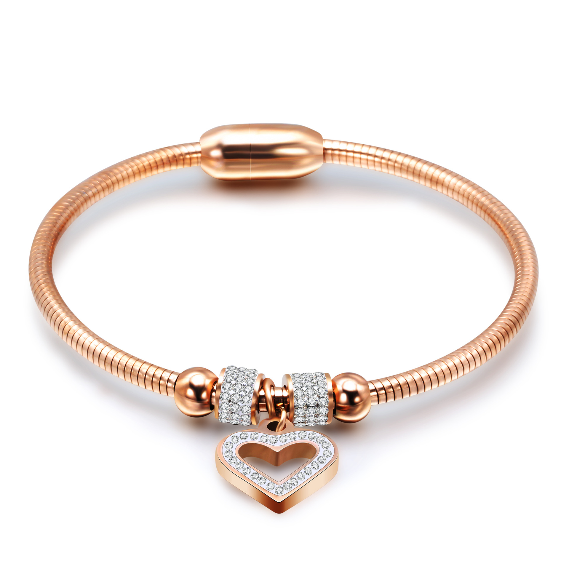 3 rose gold color plated