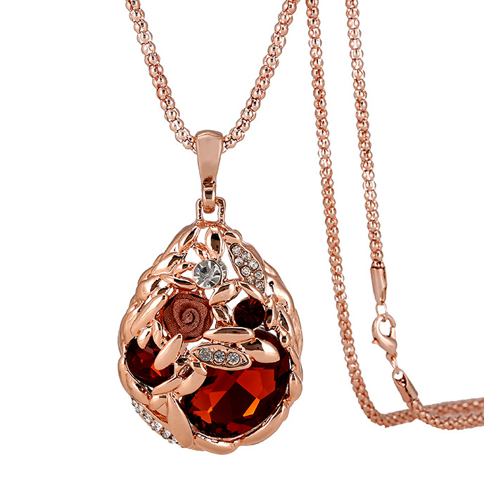 Electroplated rose gold - tea crystal