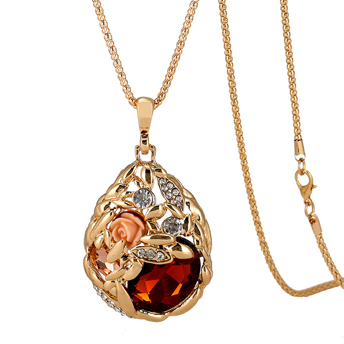 2:Electroplated rose gold - tea crystal