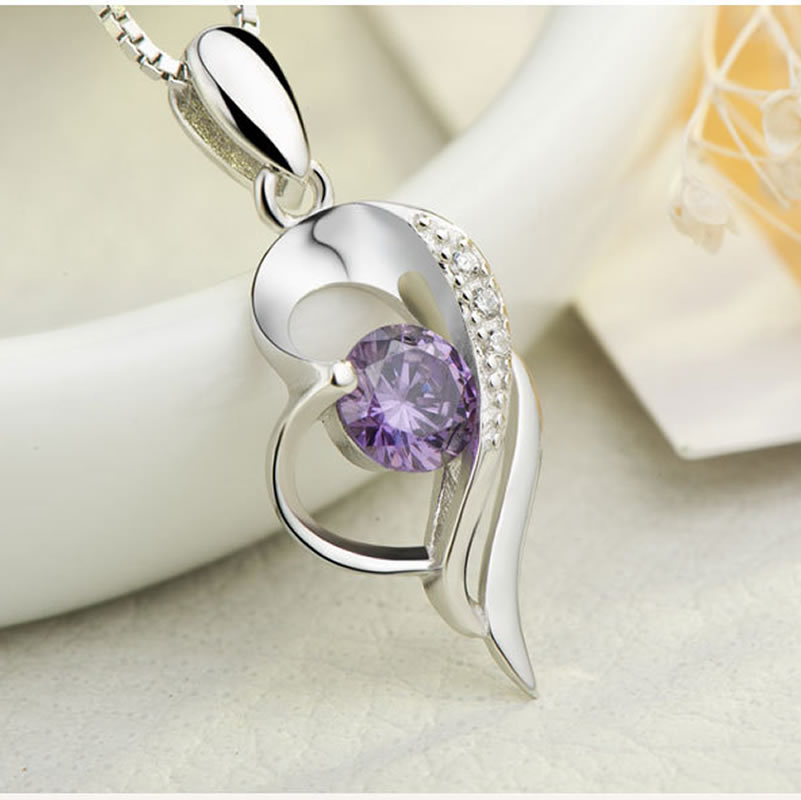 2 real platinum plated with purple rhinestone