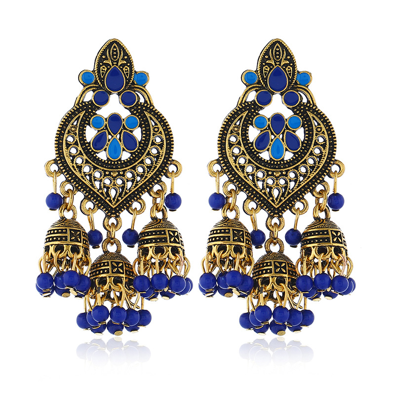 antique gold color plated royal blue