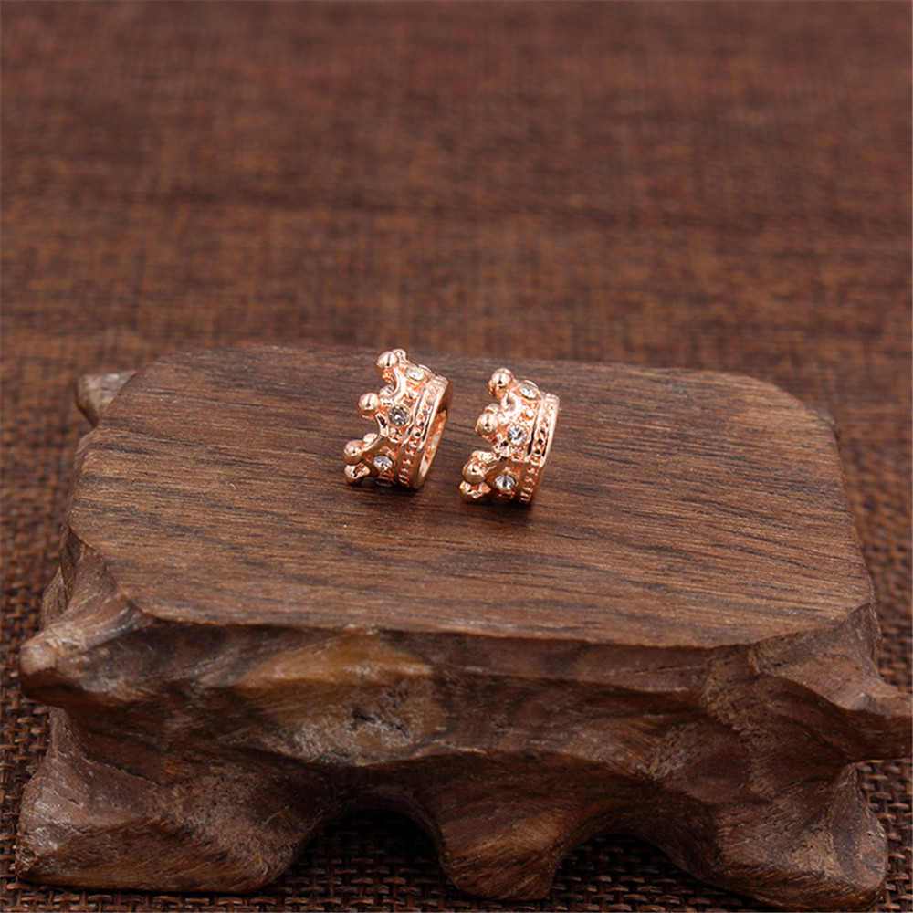 7 rose gold color plated with clear rhinestone