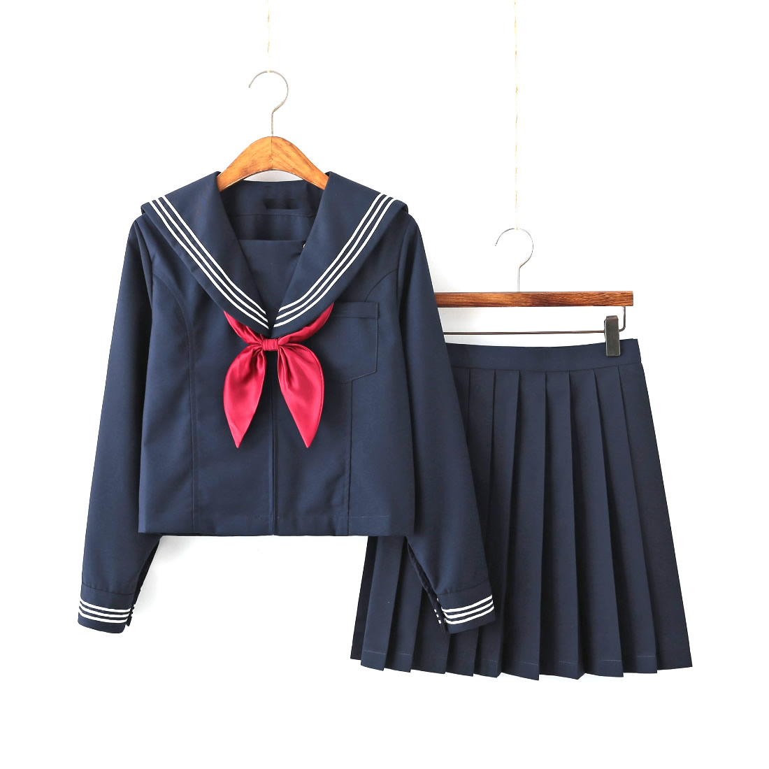 long sleeve short skirts tie