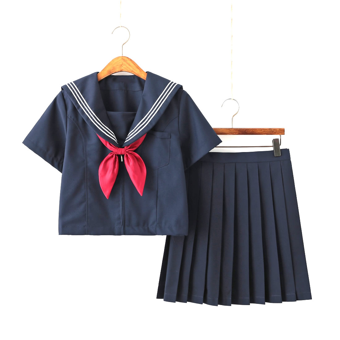 short sleeve short skirts tie