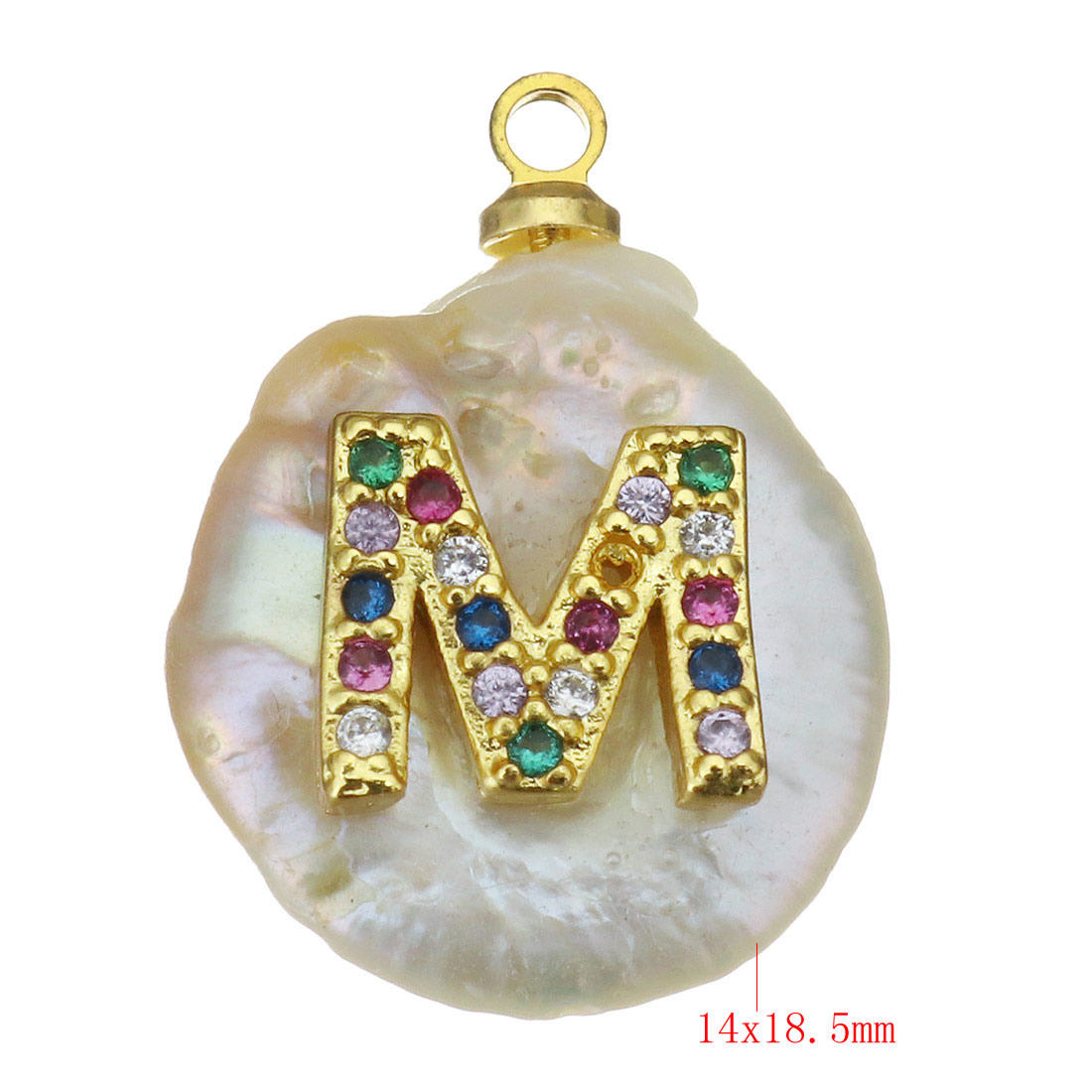 Letter M 14x18.5x7mm