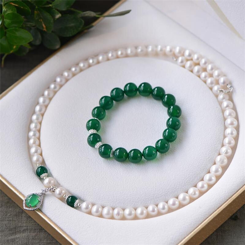 5:pearl green agate set