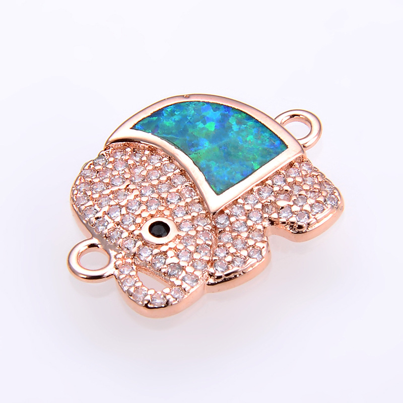 Green Opal rose gold color plated