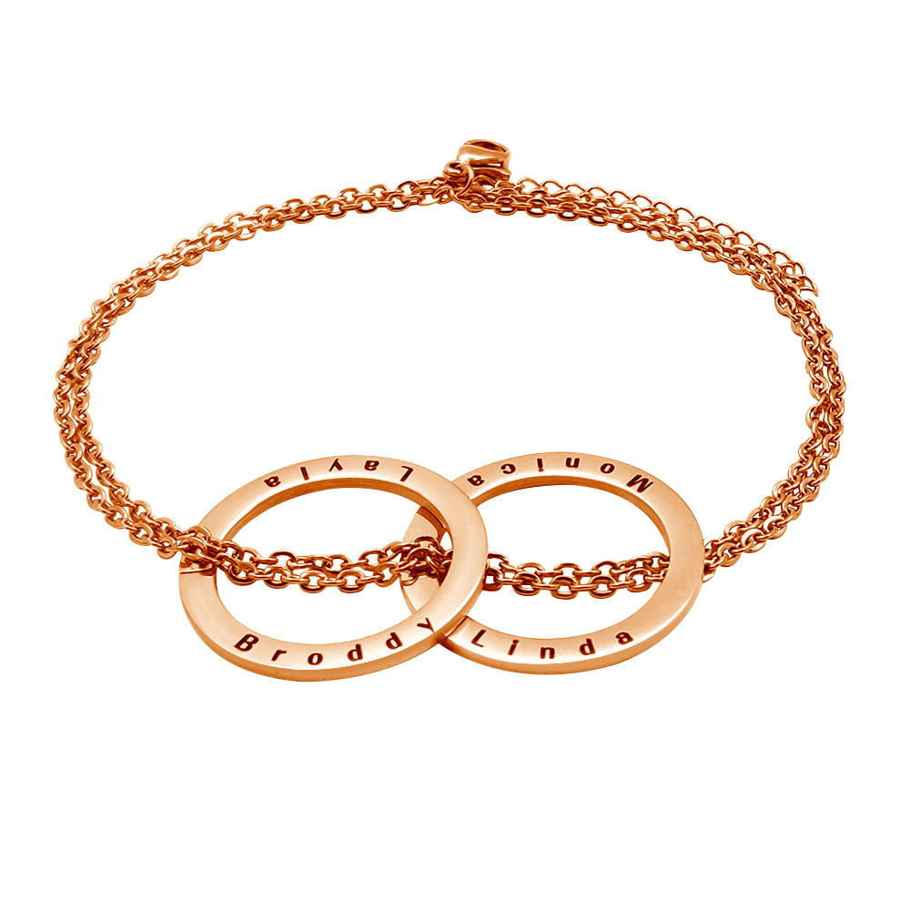 3 rose gold color plated