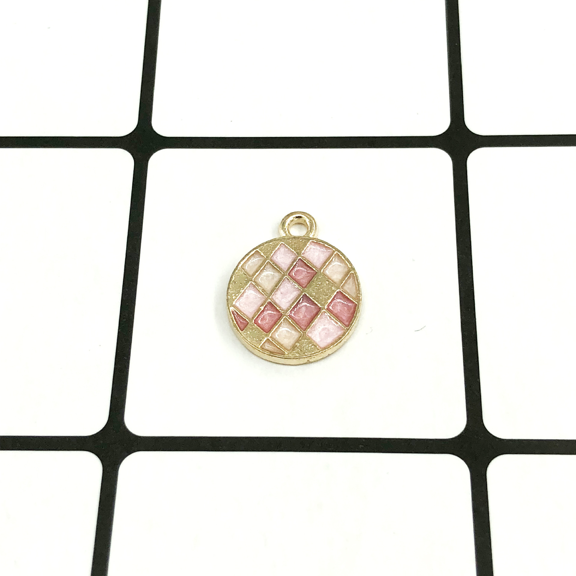 Pink round,14x17mm