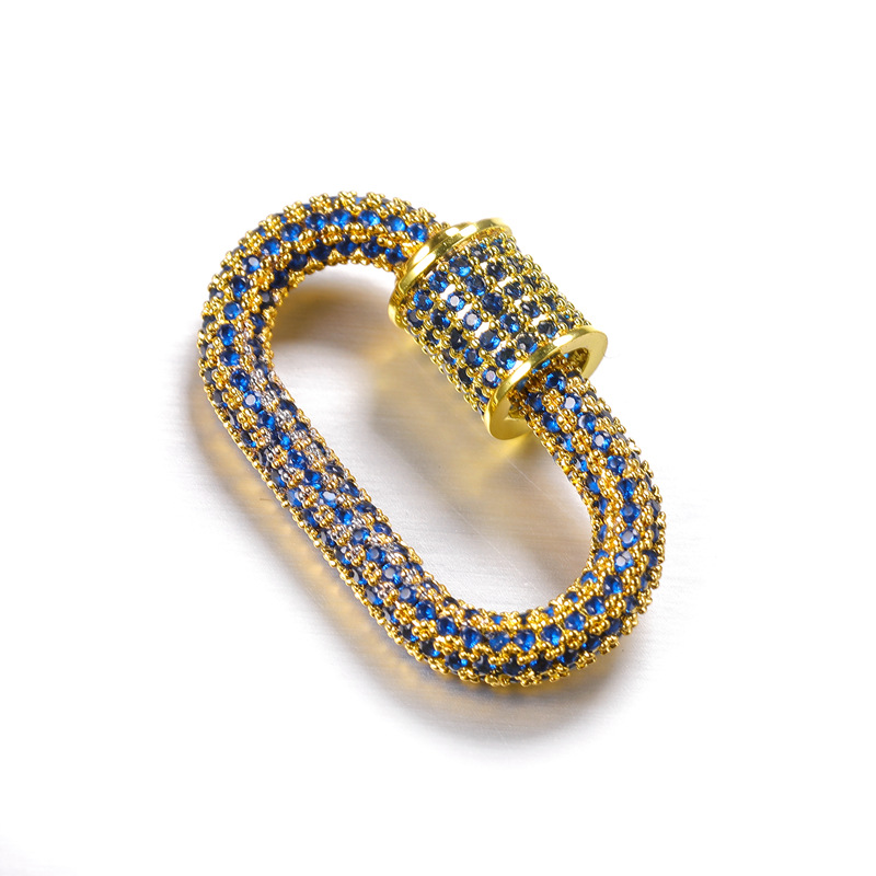 3:gold color plated with deep blue rhinestone