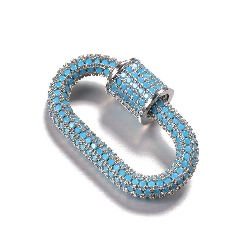 8:colore argento placcato con strass blu