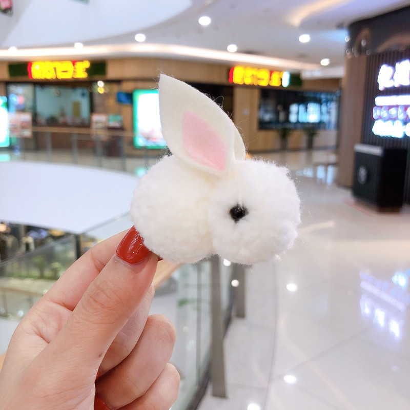 10:White rabbit hair clip