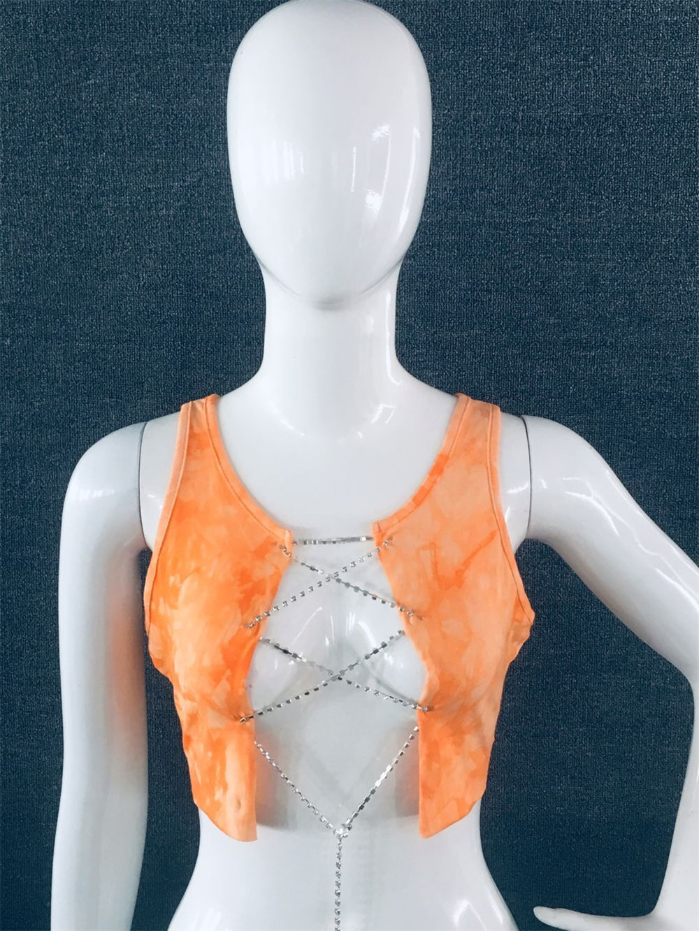 Orange tie-dye(With drill chain)