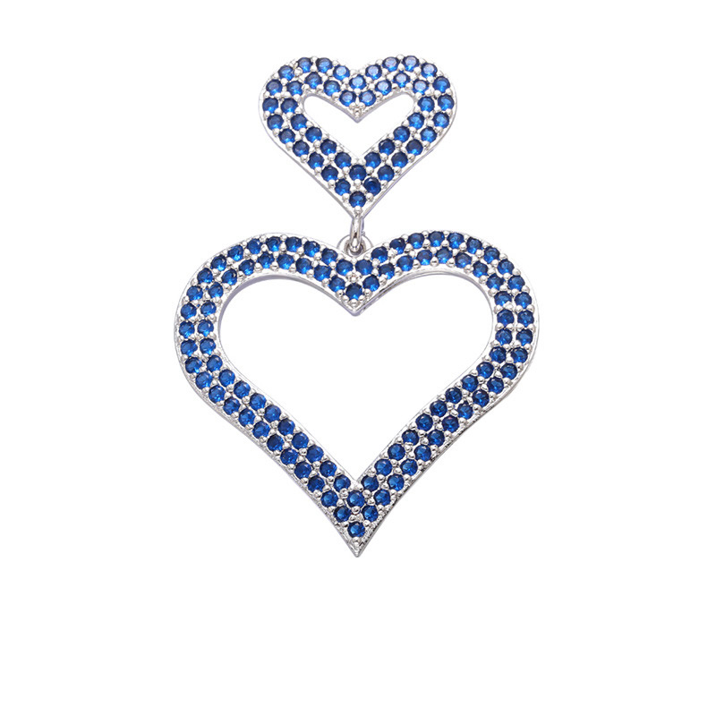 platinum color plated with blue rhinestone