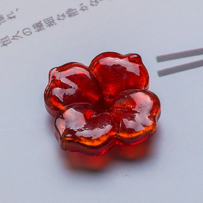 4:Four-leaf clover, silver foil red