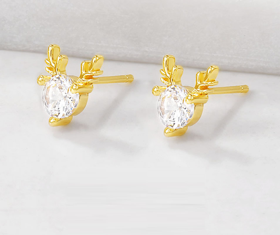 gold color with crystal cubic zirconia Gold mit Kristall Zirkonia