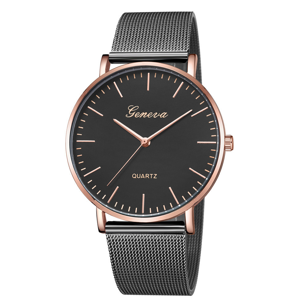 2:Rose gold black-faced black band