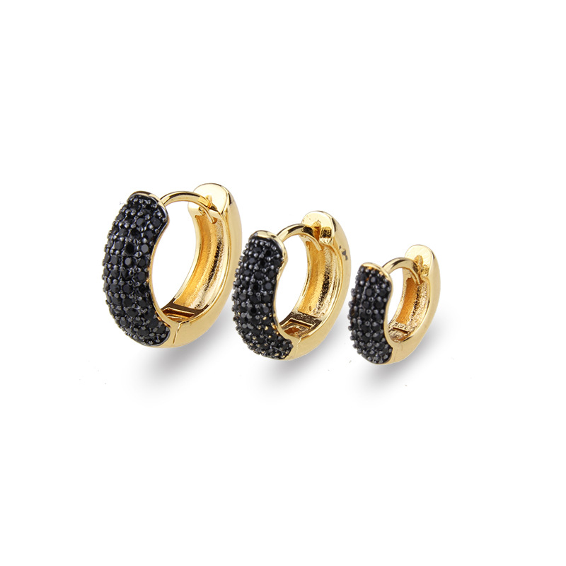 11:Medium size gold-plated black zirconium