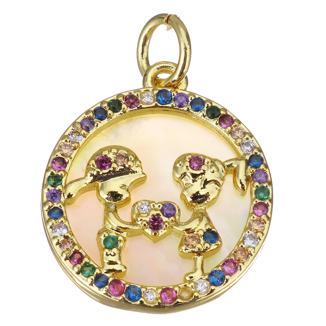 gold plated with colorful CZ