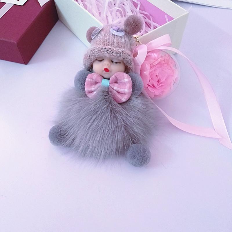 Light gray doll + rose ball (immortal flower) yarn