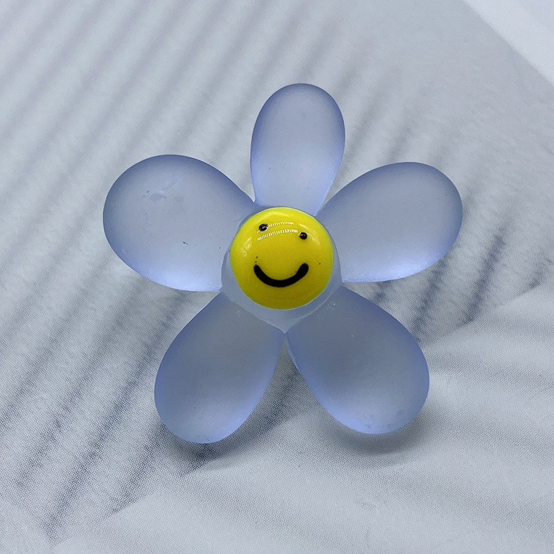 Transparent rubber smiley light blue