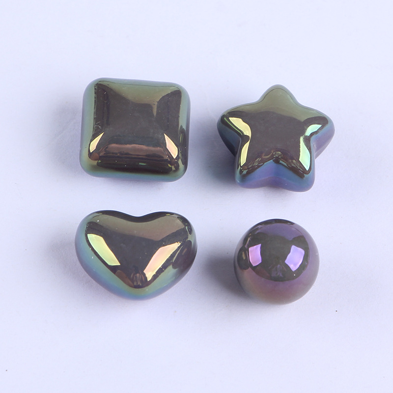 Dark gray single hole (square bead)