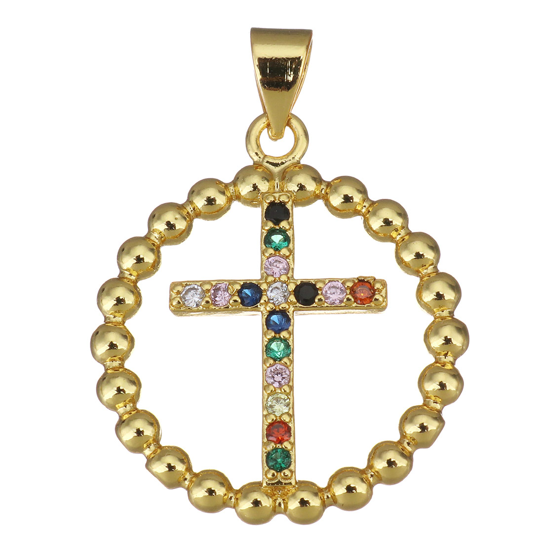 gold plated with colorful CZ