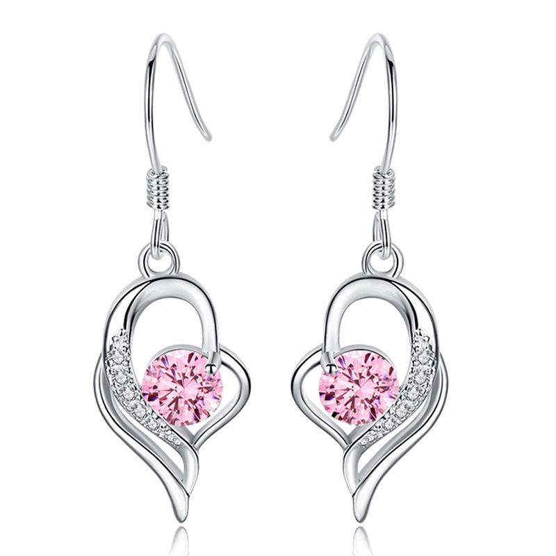 Earrings, pink diamonds, a pair of 999 silver