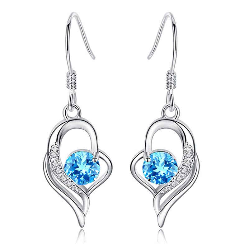 Earrings, blue diamonds, a pair of 999 silver