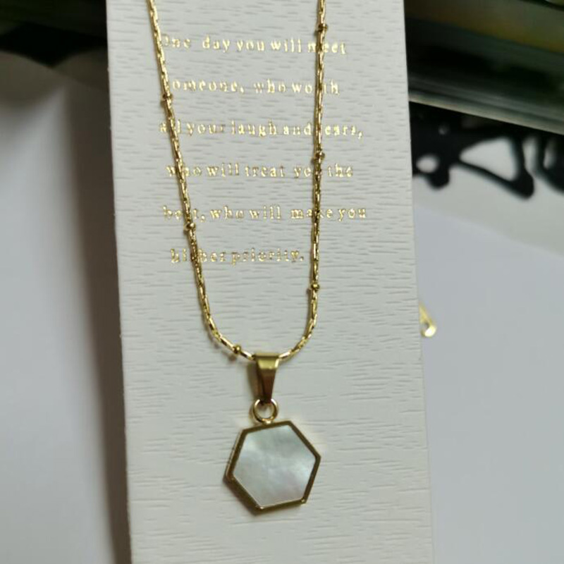 5:Golden hexagonal white shell