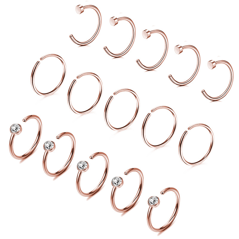 5:rose gold color 15 pieces set