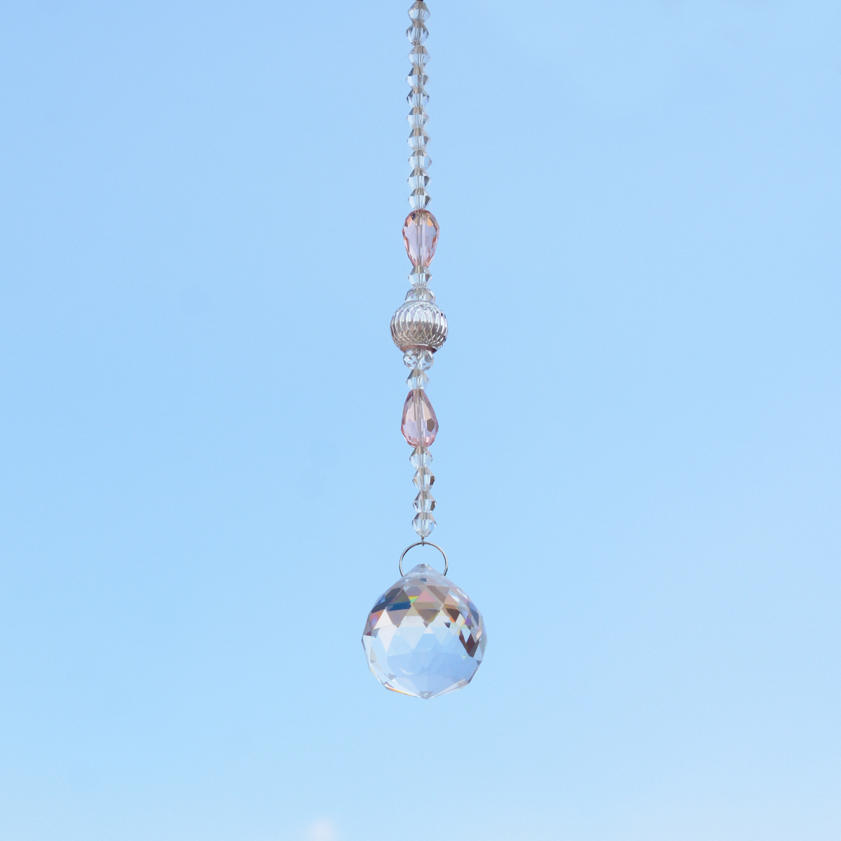 1:30 MM Chandelier ball drop pendant ---pink