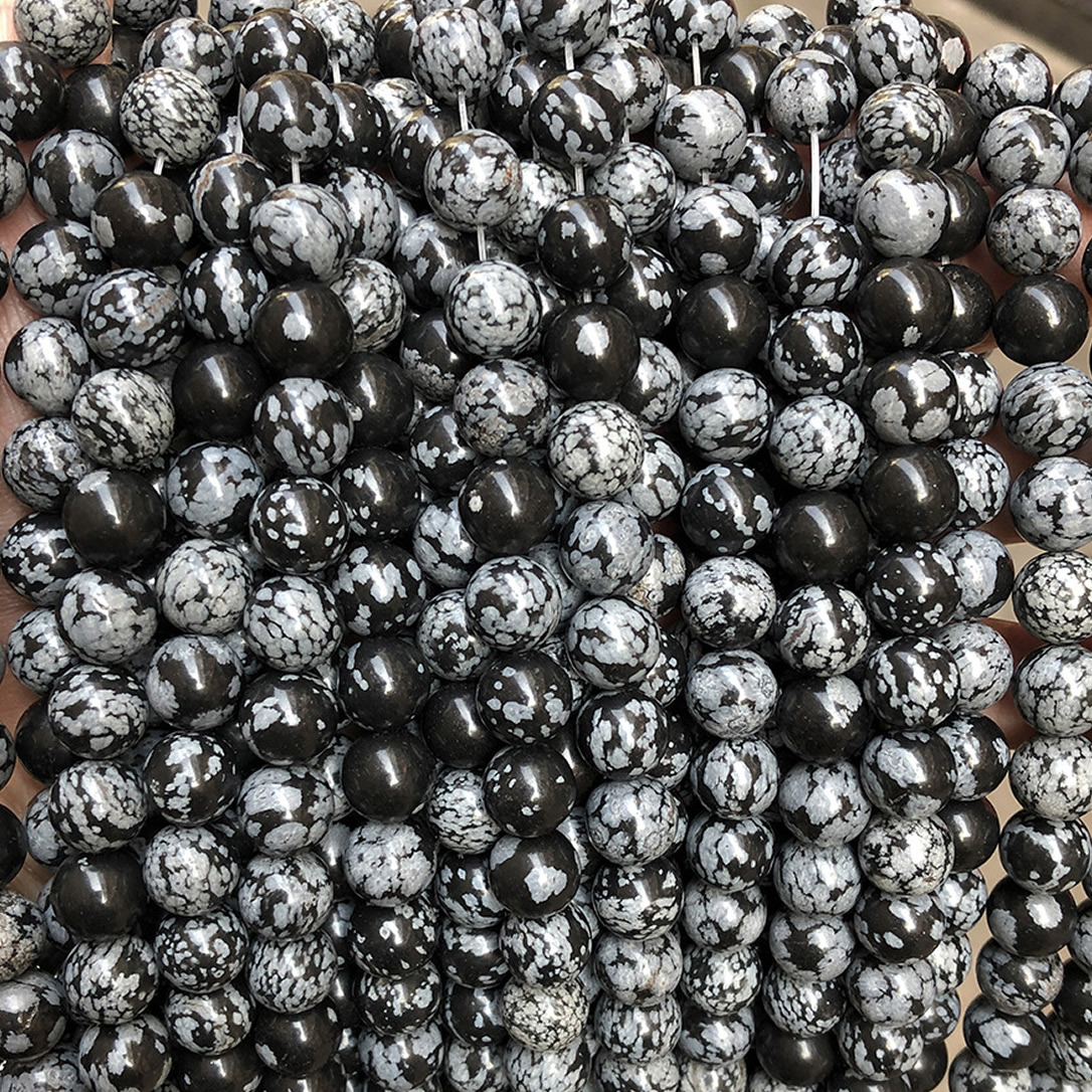 snowflake obsidian 6mm/63 pcs