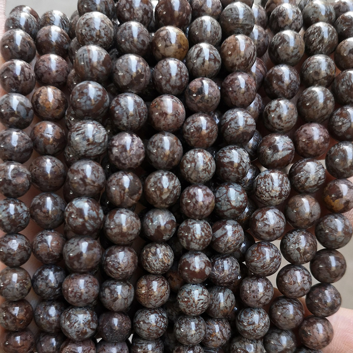 coffee snowflake obsidian 4mm/95 pcs