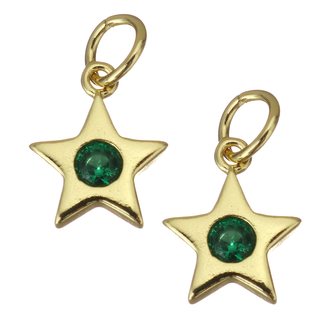  gold color plated with green CZ