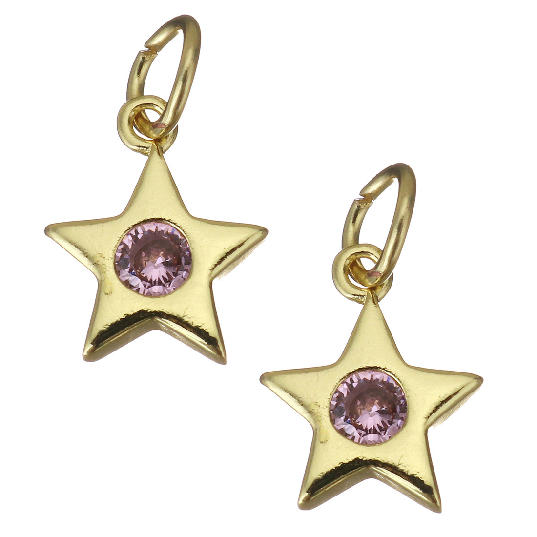  gold color plated with pink CZ