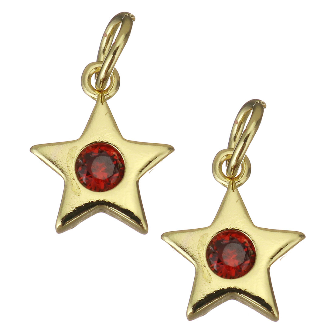 gold color plated with red CZ