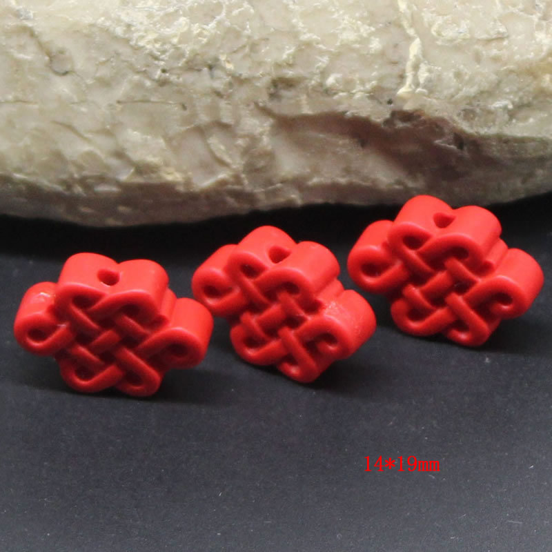 19 * 14 mm Cinnabar Chinese knot