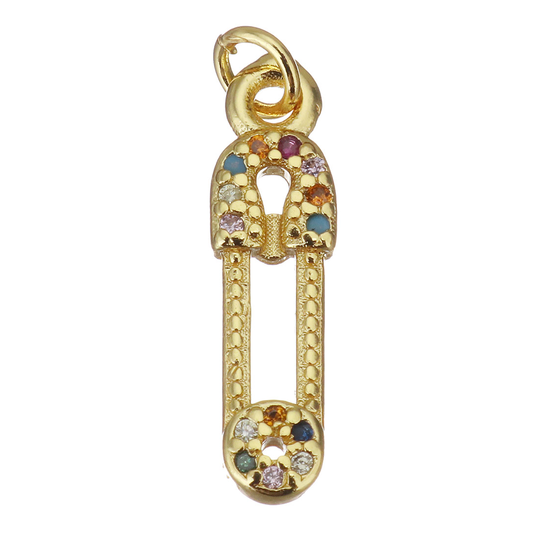 gold color with colorful cubic zirconia