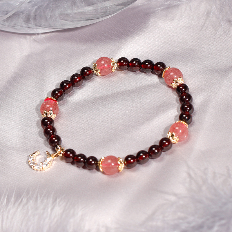 1:Garnet   Strawberry Quartz (hand string)