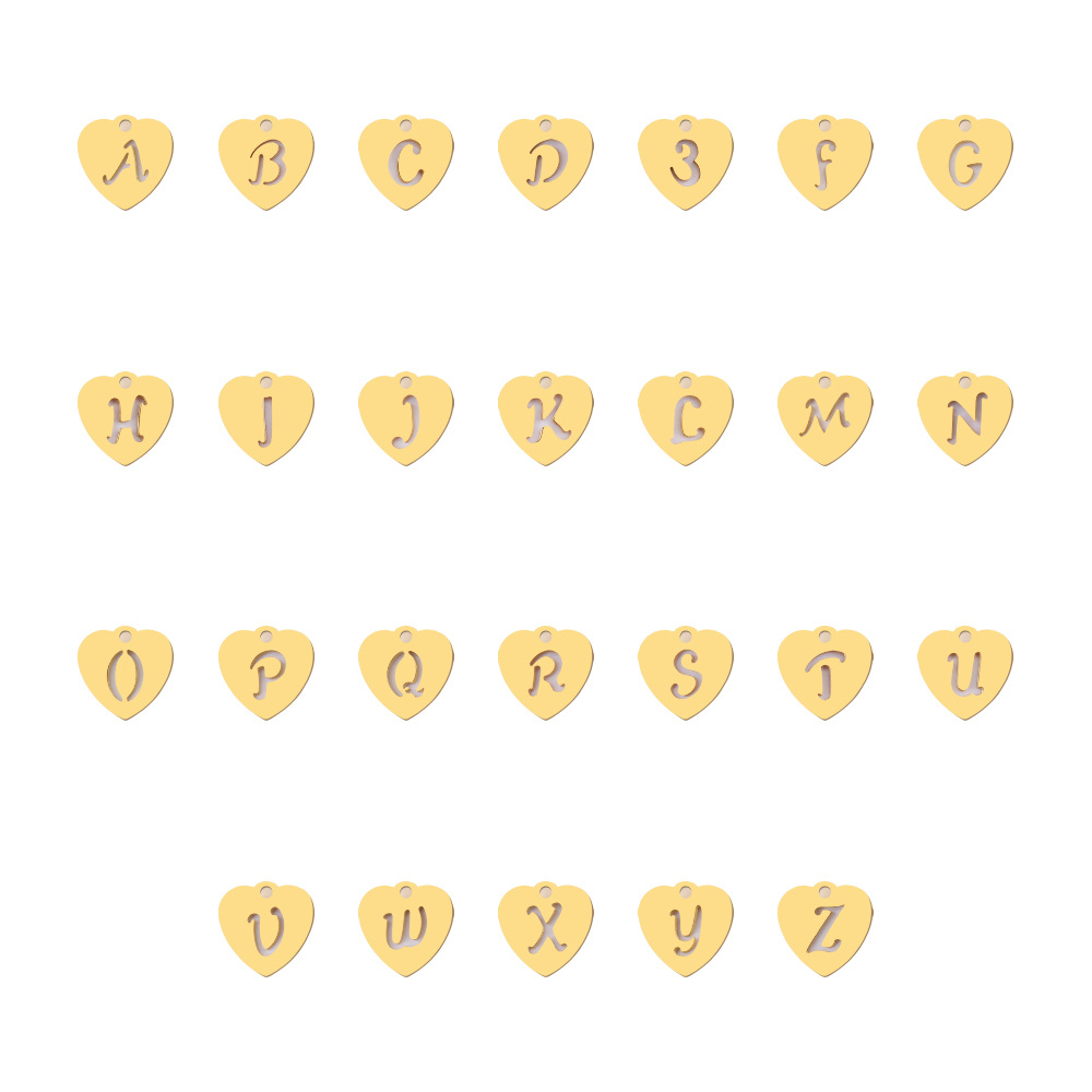 Gold pendant alphabetical order notes