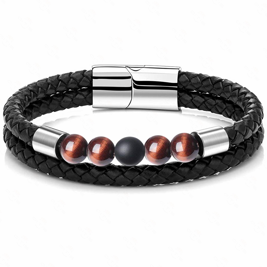 8:Red Tiger Eye/Matte Black Stone