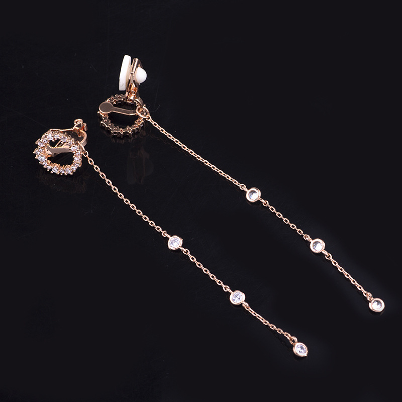 Clip-on earring, Rose gold