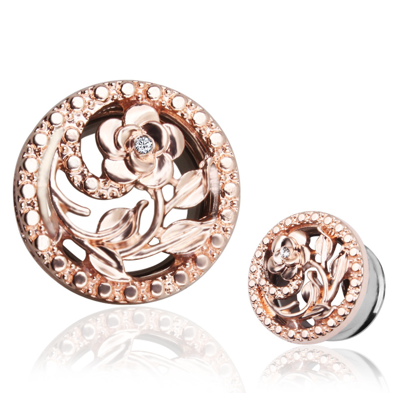 rose gold color plated,14mm