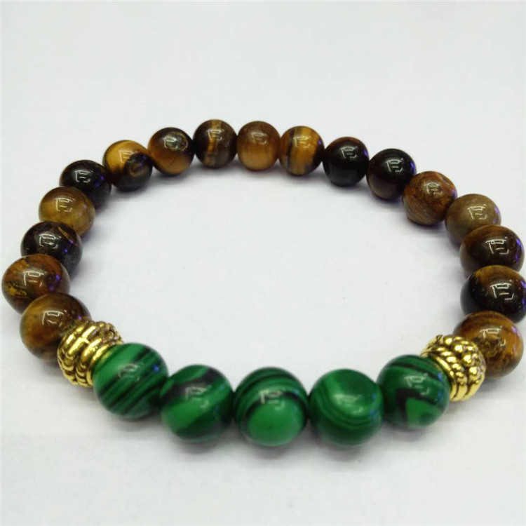 1:Tiger Eye and Malachite and Gold Hardware